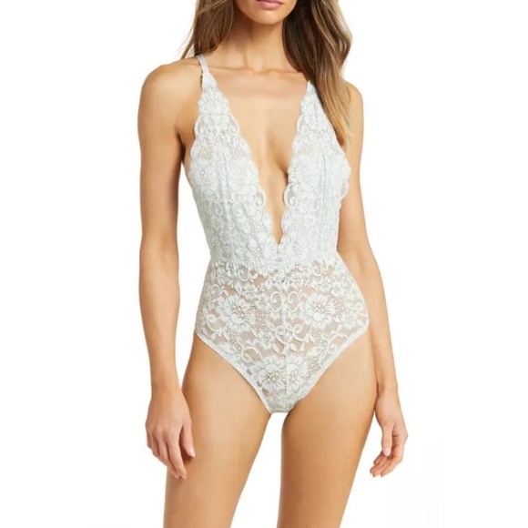 NWT We Are HAH Comin' In HAHt Lace Bodysuit - Something Blue - Picture 2 of 8